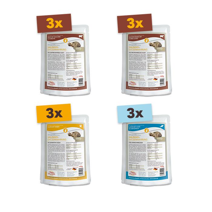 Katzenfutter 12er Mix Nassnahrung 12x100g