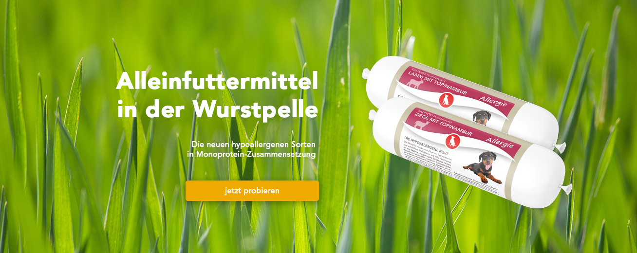 SALiNGO stellt ein neues hypoallergenes Futter vor, welches alternativ zur Dose in der Wurstpelle verpackt ist